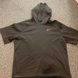 Nike black short sleeve hoodie